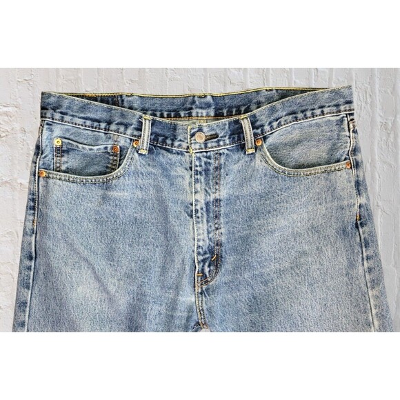 Mens Levis 505 Regular Fit Straight Leg Jeans Mens 38x32 Western Farm - Picture 3 of 10